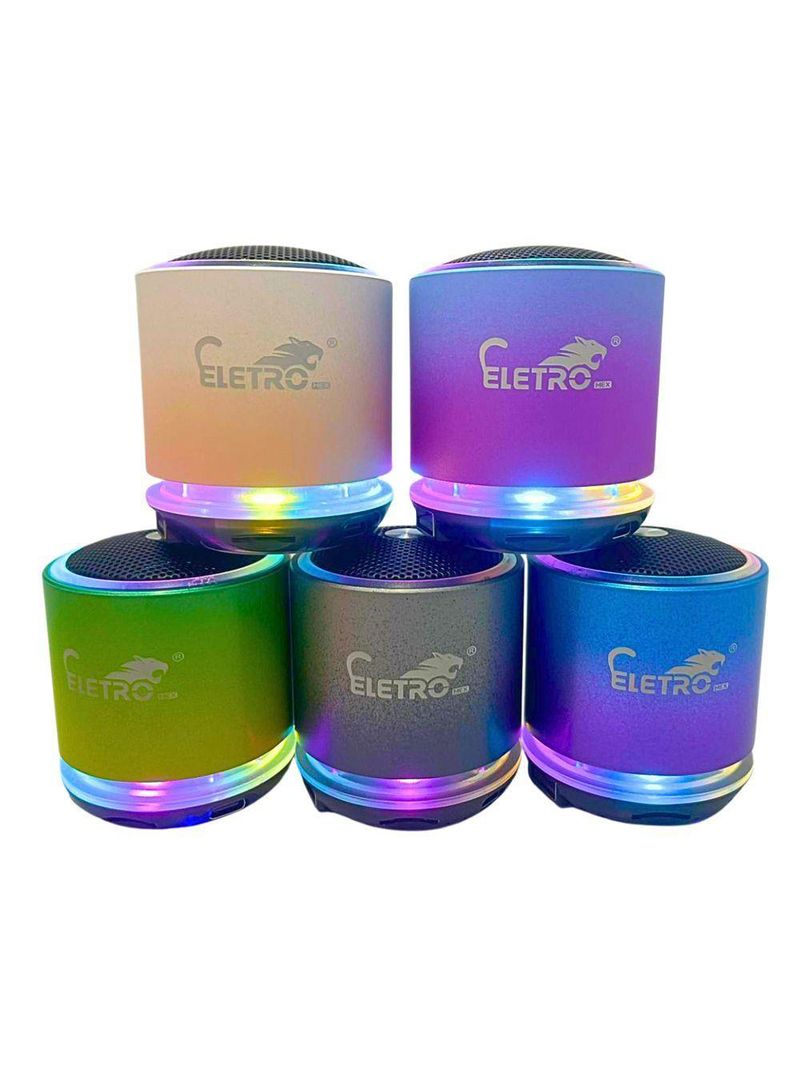 Mini Caixa De Som Bluetooth Usb 10w Led Rgb