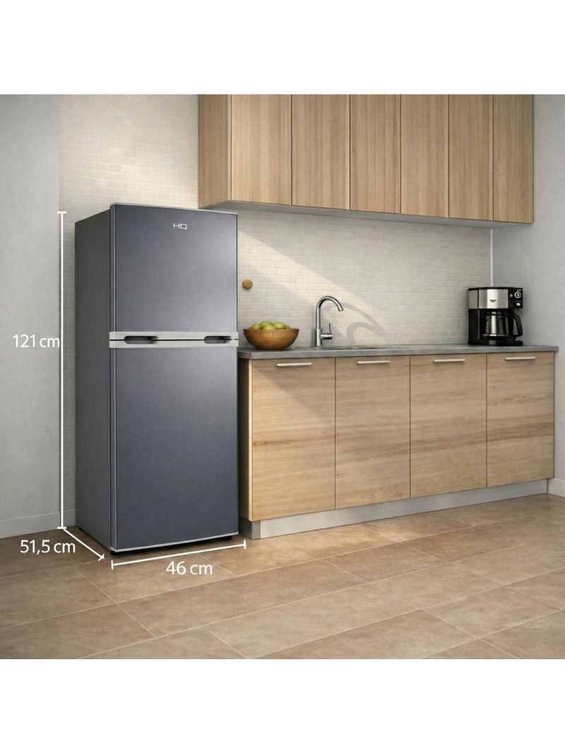 Geladeira Refrigerador Compacto HQ 140L Duplex Defrost, Baixo Consumo A+++ Cinza HQ-140RDF-CZ 110V