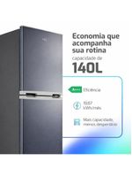 Geladeira Refrigerador Compacto HQ 140L Duplex Defrost, Baixo Consumo A+++ Cinza HQ-140RDF-CZ 110V