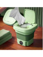 Mini Maquina De Lavar Roupas Dobrável Portátil 6,5 Litros - Economia De Espaço E Eficiência verde