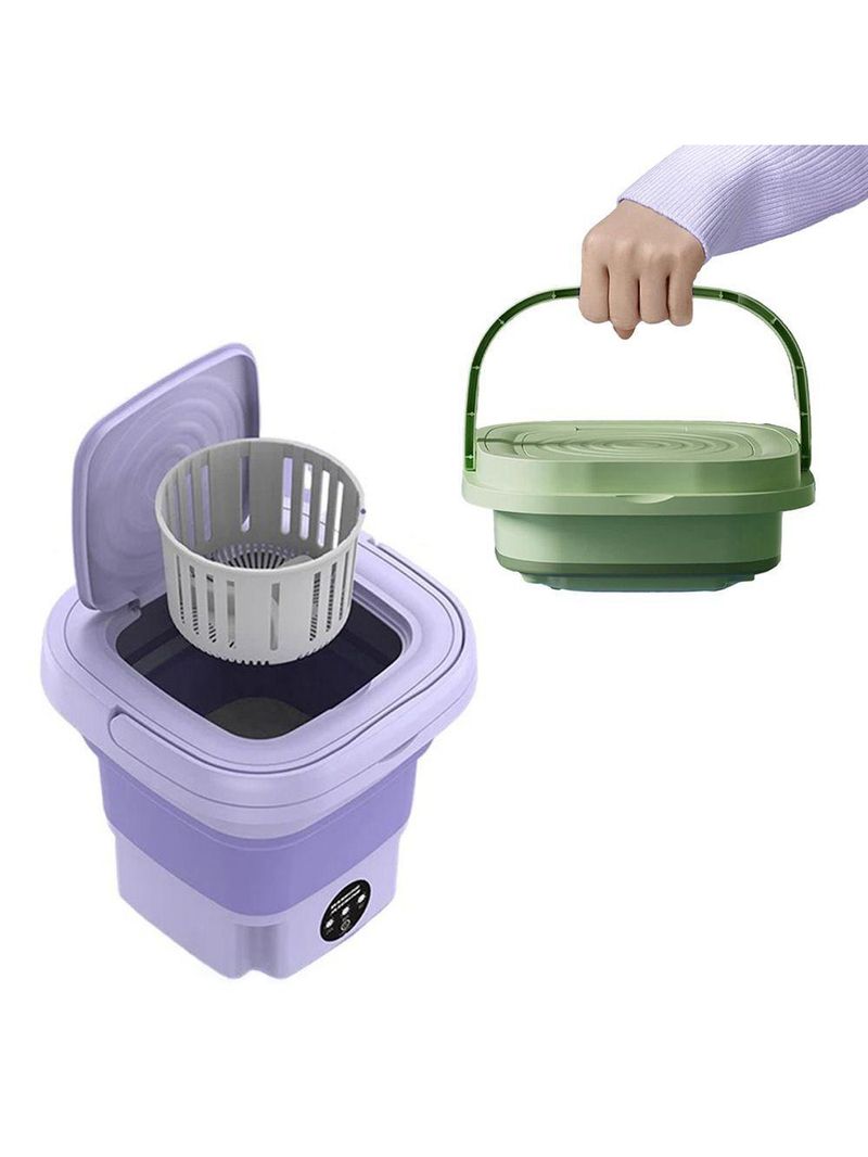 Mini Maquina De Lavar Roupas Dobrável Portátil 6,5 Litros - Economia De Espaço E Eficiência verde