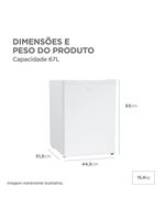 Frigobar Branco 67L Inverter Bivolt Midea MDRD108FGD013 Bivolt