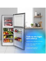 Geladeira Refrigerador Compacto HQ 140L Duplex Defrost, Baixo Consumo A+++ Preto/Cinza HQ-140RDF 220V
