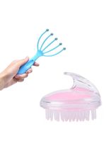 Kit Massageador Capilar Escova De Silicone Capilar + Massageador Cafuné Inox Para Relaxamento E Cuidados Com O Cabelo