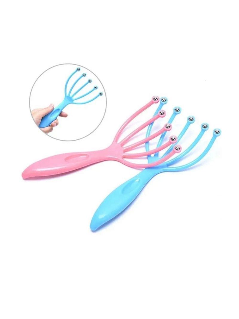 Kit Massageador Capilar Escova De Silicone Capilar + Massageador Cafuné Inox Para Relaxamento E Cuidados Com O Cabelo