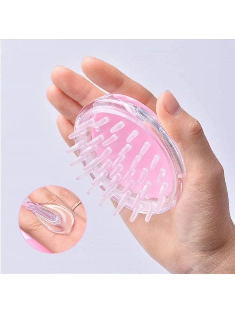 Kit Massageador Capilar Escova De Silicone Capilar + Massageador Cafuné Inox Para Relaxamento E Cuidados Com O Cabelo