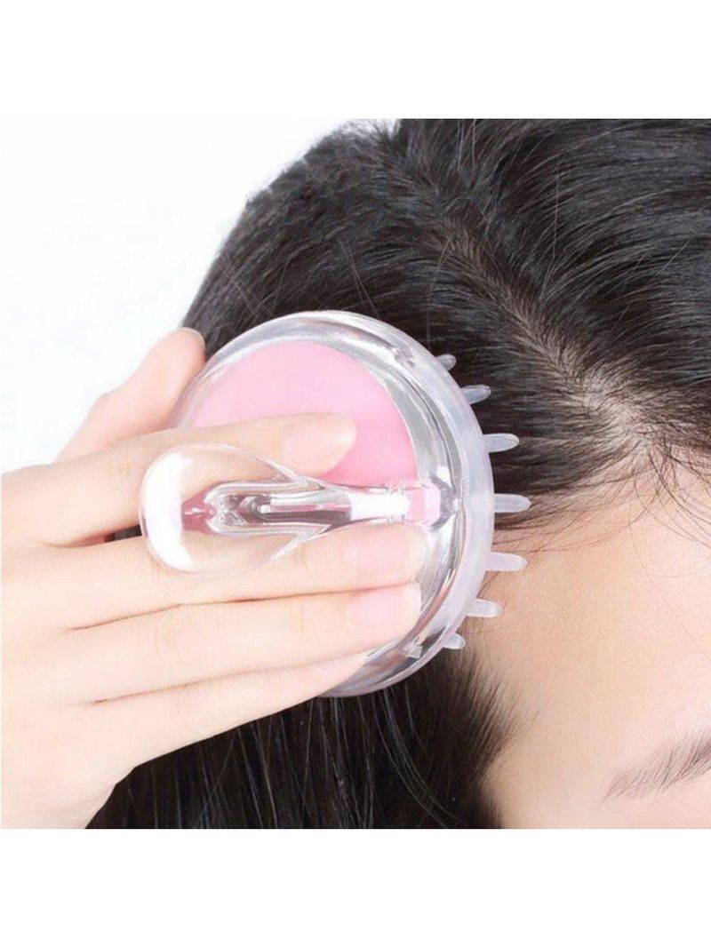 Kit Massageador Capilar Escova De Silicone Capilar + Massageador Cafuné Inox Para Relaxamento E Cuidados Com O Cabelo