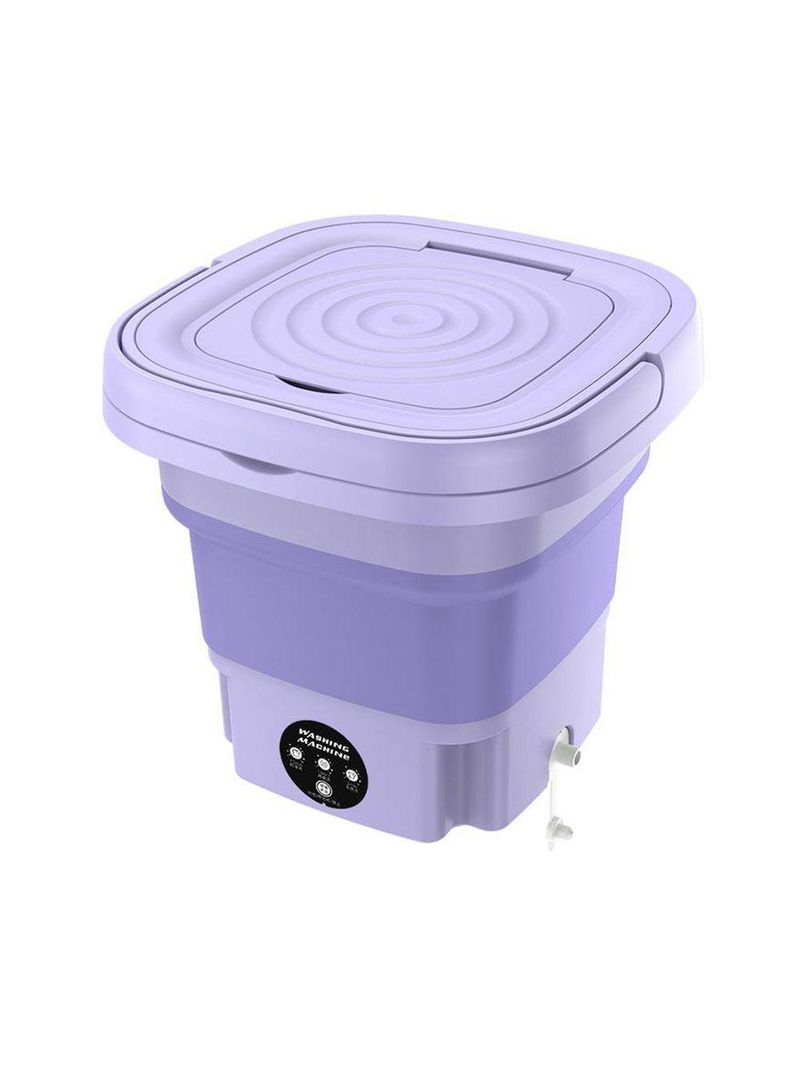 Mini Máquina De Lavar Roupas Dobrável Portátil 6,5l Bivolt lilás