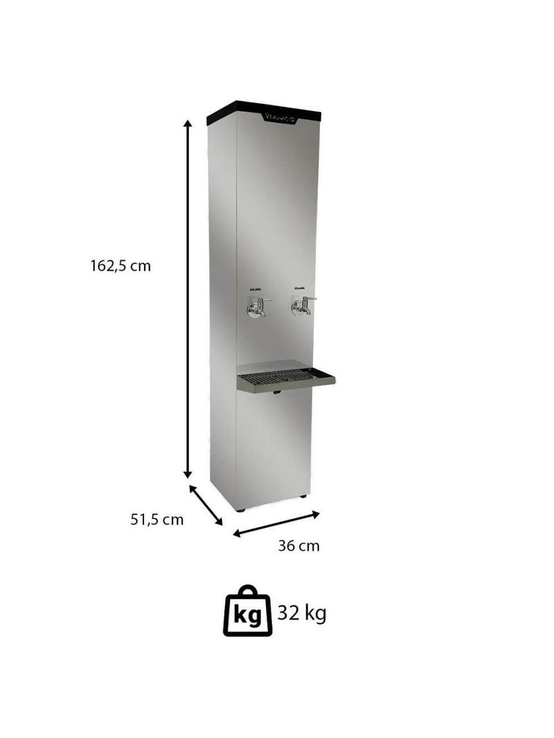 Bebedouro Industrial Refrigerado Venâncio Bi50 Inox 50 Litros 220V 60hz 2 Torneiras 50608