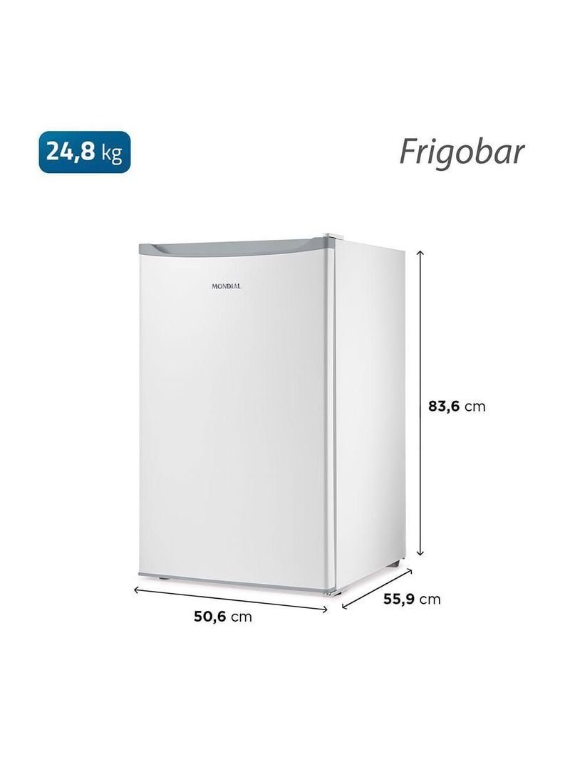 Frigobar Mondial 120L Porta Reversível Branco FGB-01-W120 110V
