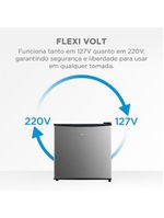 Frigobar 45 Litros Porta Prata Inverter Midea MDRD086FGD503 Bivolt