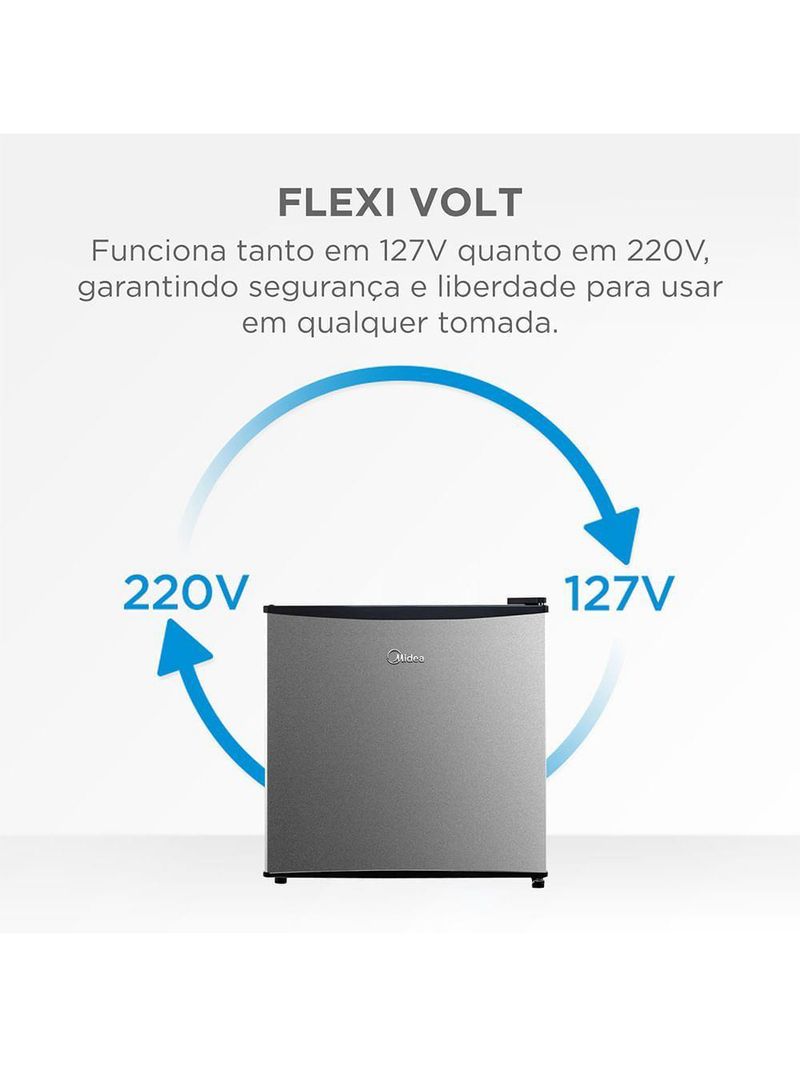 Frigobar 45 Litros Porta Prata Inverter Midea MDRD086FGD503 Bivolt