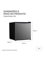 Frigobar 45 Litros Porta Prata Inverter Midea MDRD086FGD503 Bivolt