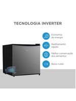 Frigobar 45 Litros Porta Prata Inverter Midea MDRD086FGD503 Bivolt