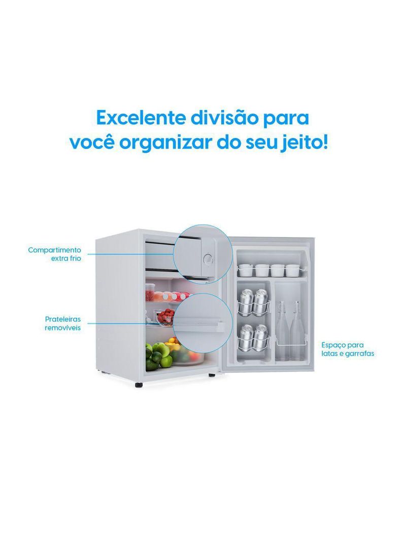 Frigobar 93 Litros Elgin Porta Reversível Compartimento Extra Frio BAFN093D2NA Branco 220V