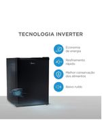 Frigobar 67 Litros Black Edition Inverter Bivolt Midea MDRD108FGD303 - Bivolt