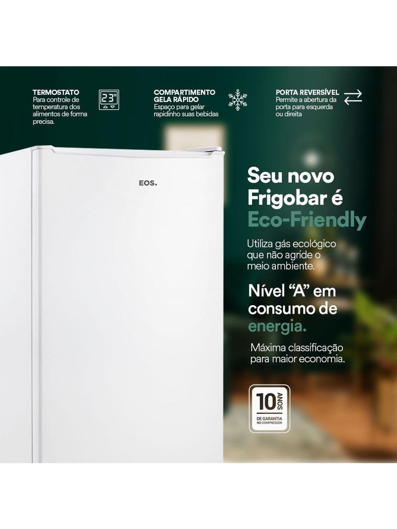 Frigobar Mini Refrigerador Doméstico Ice Compact 93l Efb101 127v Branco - Eos 127v