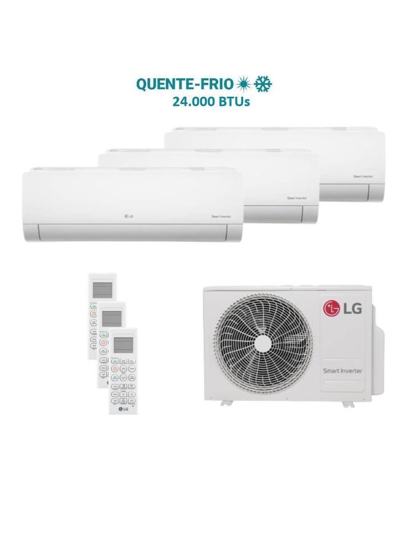 Ar Condicionado Tri Split LG 24000 BTUs (HW 3x09K) Quente e Frio Inverter 220V R32 Z3UW24GFB1AWGZBR1