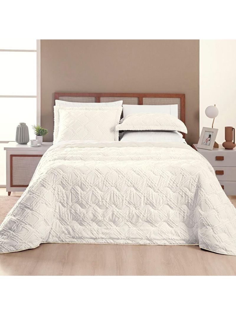 Cobre Leito Aveline King 03 Peças - Off White