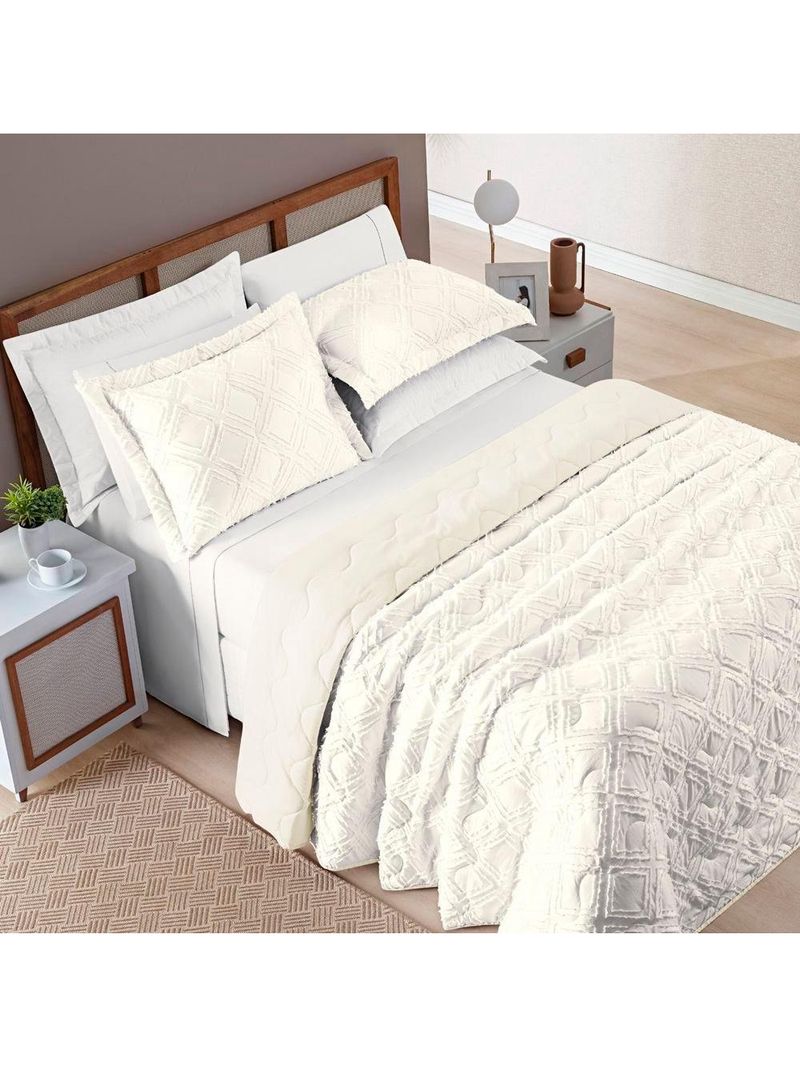 Cobre Leito Aveline King 03 Peças - Off White