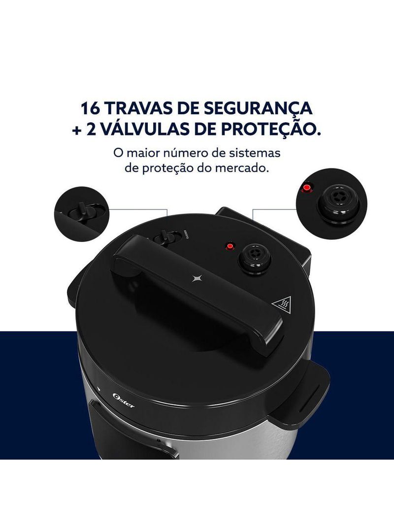 Kit Panela De Pressão Elétrica E Chaleira Elétrica Inox Oster 220V
