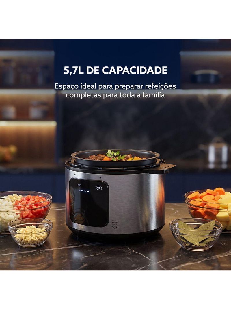 Kit Panela De Pressão Elétrica E Chaleira Elétrica Inox Oster 220V