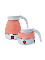 Chaleira Eletrica Dobravel Jarra Bule Silicone 600w 110V 600ml Portatil - rosa