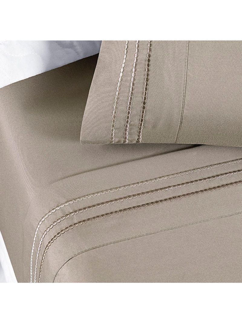 Jogo De Cama Allegra Casal Padrão 04 Peças - Taupe