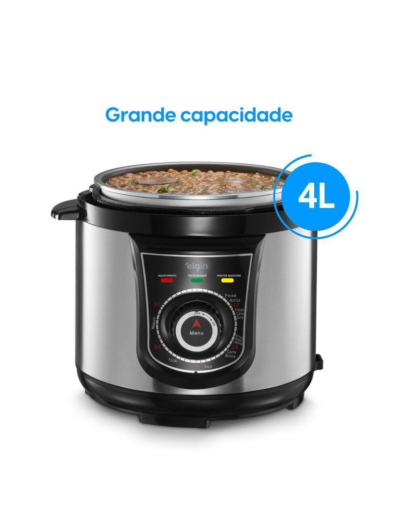 Panela De Pressão Elétrica - 10 Funções Timer Trava De Segurança 840W 110V