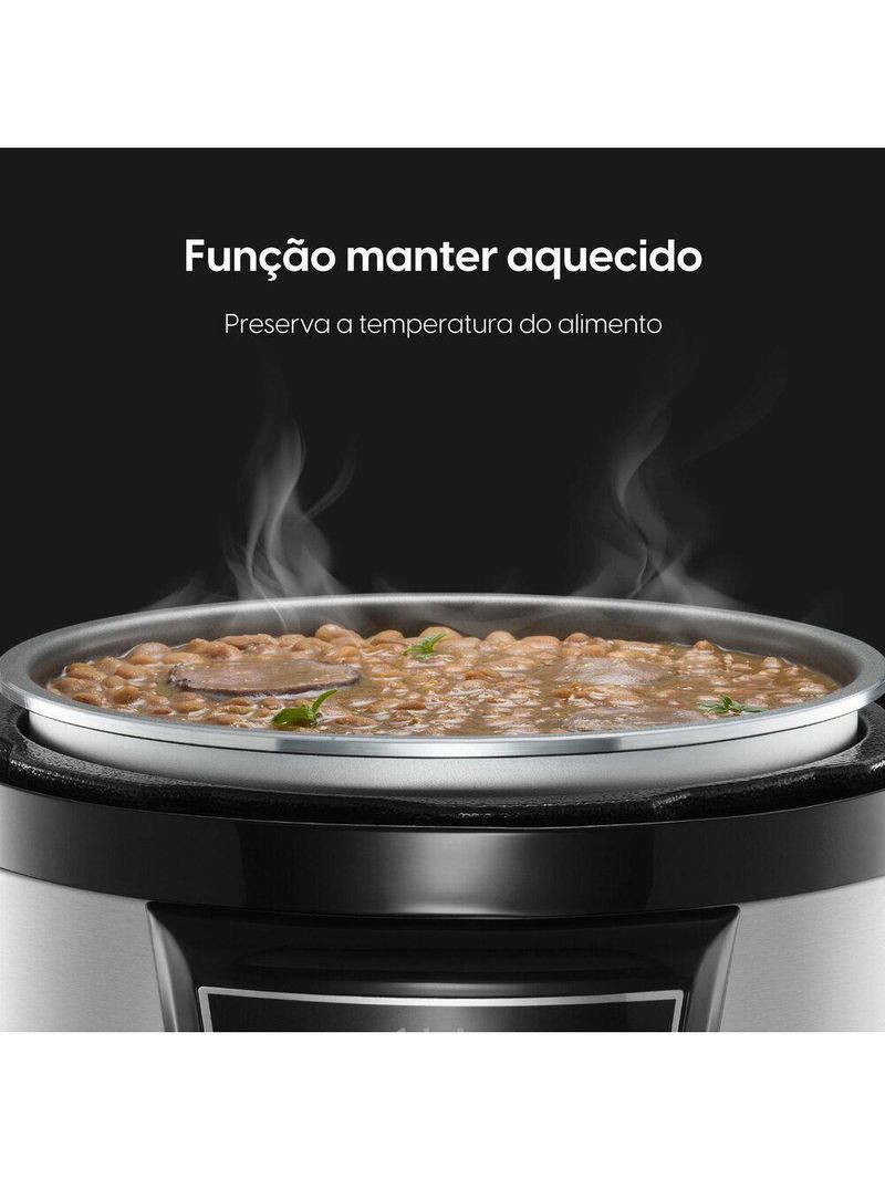 Panela De Pressão Elétrica - 10 Funções Timer Trava De Segurança 840W 110V
