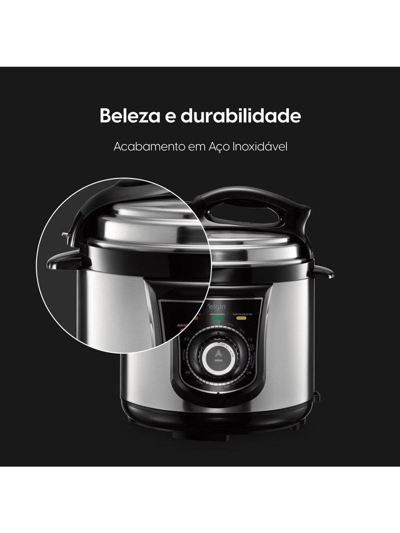 Panela De Pressão Elétrica - 10 Funções Timer Trava De Segurança 840W 110V