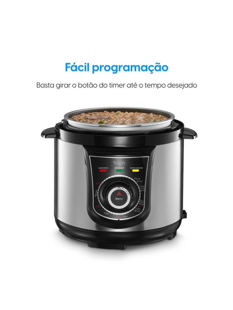 Panela De Pressão Elétrica - 10 Funções Timer Trava De Segurança 840W 110V