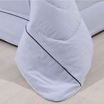 Kit Edredom 100% Algodão Percal 150 Fios Dupla Face Solteiro Jogo De Cama 5 Peças - Cinza-branco