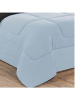 Edredom Malha 100% Algodão Gran Moratta 1 Peça Casal - Azul Bebê-preto