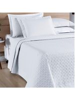 Cobre Leito Madri Percal 200 Fios 100% Algodão Casal Padrão 03 Peças - Branco