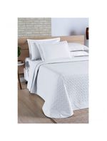 Cobre Leito Madri Percal 200 Fios 100% Algodão Casal Padrão 03 Peças - Branco