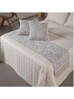 Kit Peseira Grécia 5 Peças King 60% Algodão - 40% Poliéster Tecido Jacquard Acompanha Almofadas Cheias - Cáqui