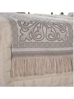 Kit Peseira Grécia 5 Peças King 60% Algodão - 40% Poliéster Tecido Jacquard Acompanha Almofadas Cheias - Cáqui