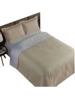 Cobre Leito Solteiro 2 Peças Clara 100% Poliéster - Branco/cáqui
