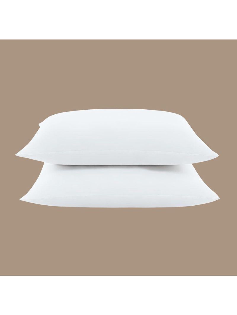 Kit 2 Travesseiros 50x70cm Antialérgico Lavável Fibra Siliconada Macio Confort - Branco