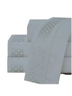 Jogo Lençol Casal Elegance Bordado 4pç 100% Poliéster - Cinza