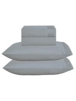 Jogo Lençol Casal Elegance Bordado 4pç 100% Poliéster - Cinza