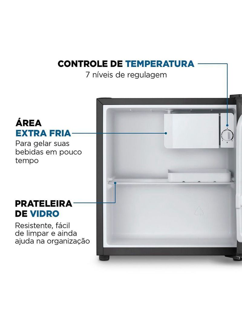 Frigobar Mondial 46L Porta Reversível Preto FGB-01-B50 110V