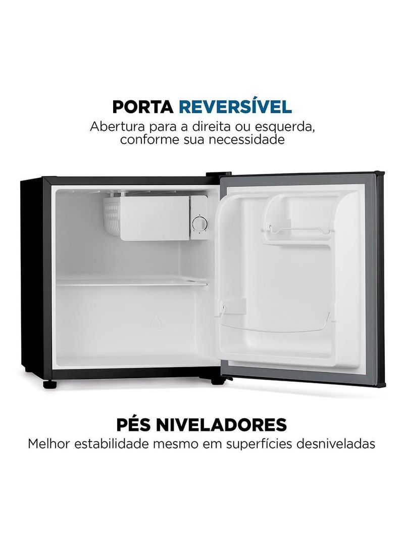 Frigobar Mondial 46L Porta Reversível Preto FGB-01-B50 110V