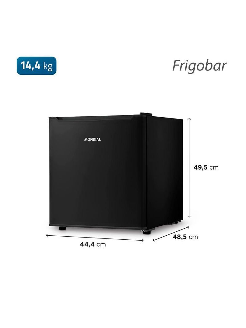 Frigobar Mondial 46L Porta Reversível Preto FGB-01-B50 110V