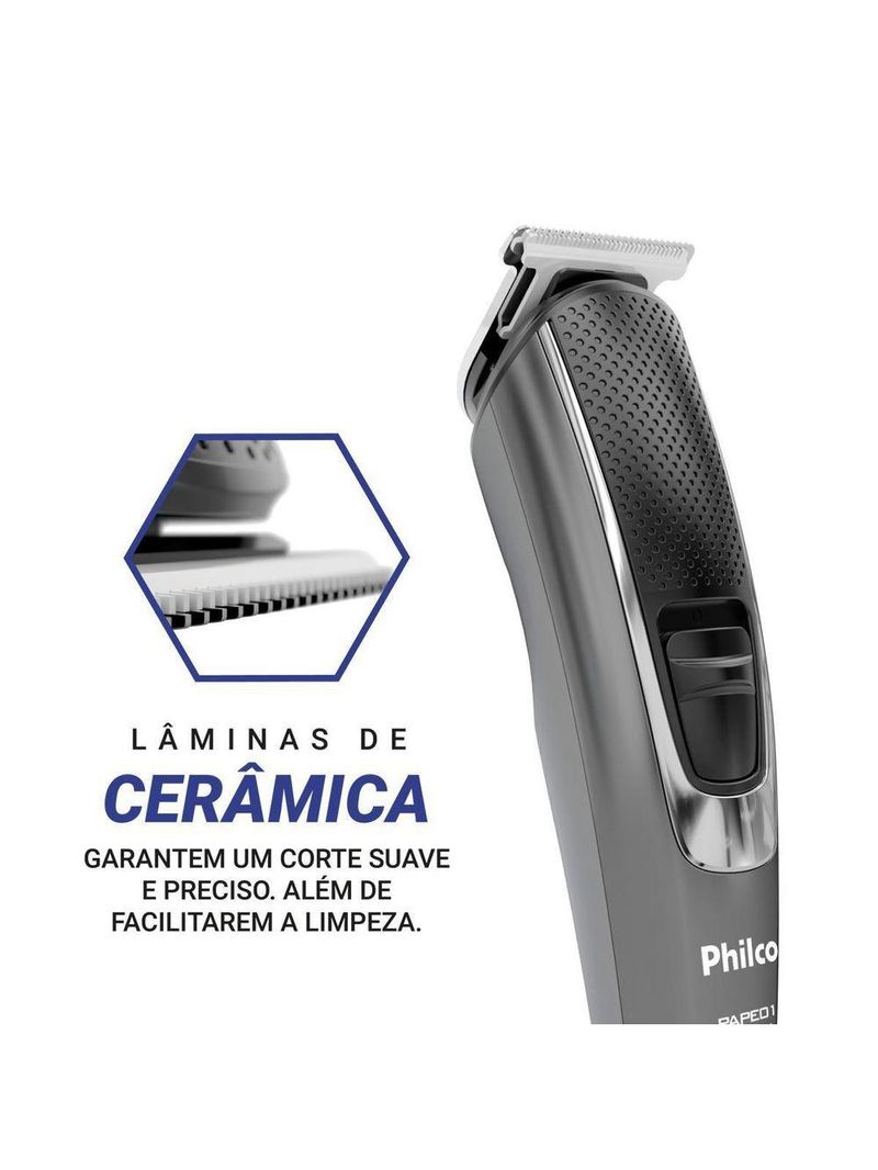 Aparador De Pelos Philco 8 Acessórios Pape01 Bivolt Bivolt