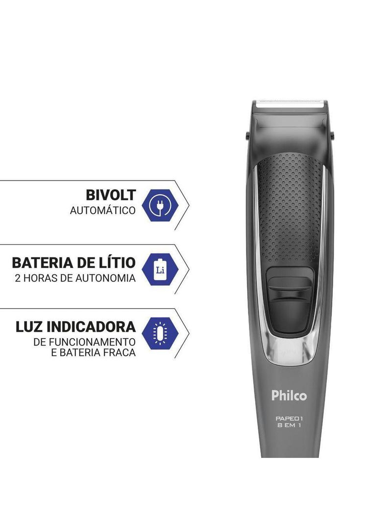 Aparador De Pelos Philco 8 Acessórios Pape01 Bivolt Bivolt