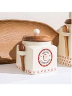 Pote Decorativo Copa E Cia Versailles Natalino Em Cerâmica Artesanal Merry Christmas - 13 X 15 Cm