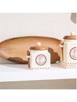 Pote Decorativo Copa E Cia Versailles Natalino Em Cerâmica Artesanal Merry Christmas - 13 X 15 Cm