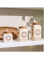 Pote Decorativo Copa E Cia Versailles Natalino Em Cerâmica Artesanal Merry Christmas - 13 X 15 Cm